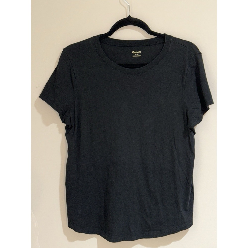 Madewell Women's Size Medium Black Short Sleeve Crewneck T-Shirt 100% Cotton